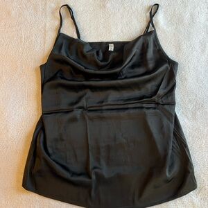 Zenana Outfitters Black Satin Cami Top